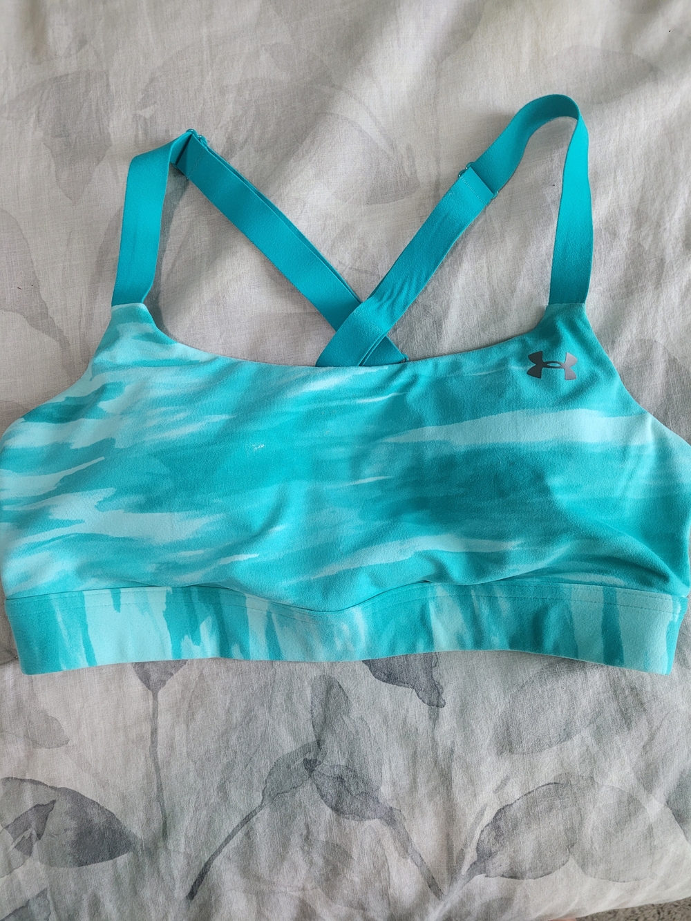 Under Armour Teal Aqua-Pattern Women’s Sports Bra